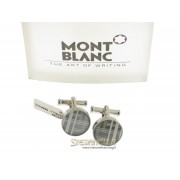 MONTBLANC gemelli Contemporary tondi acciaio e vetro zaffiro referenza 109788 
